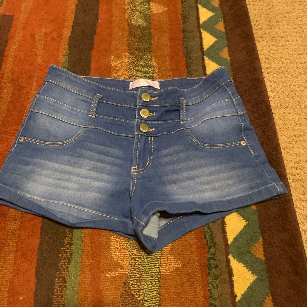 High waisted jean shorts